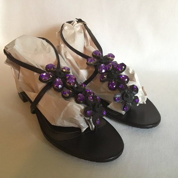 Tahari Gemstone Ankle Strap Sandals - Picture 6 of 7